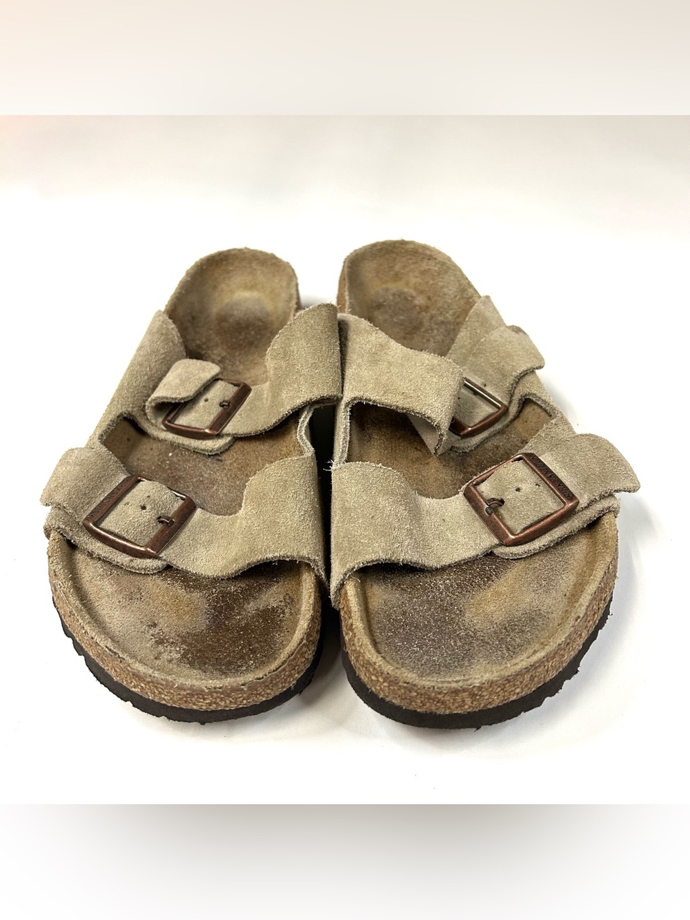 Birkenstock Women’s Size 11 Slip On Sandals Leather Beige #4133